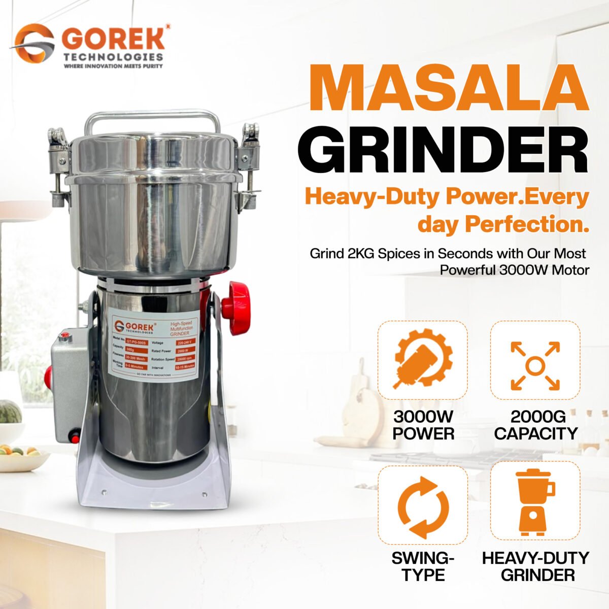 Masala Grinder GT-PG-2000G - Image 14