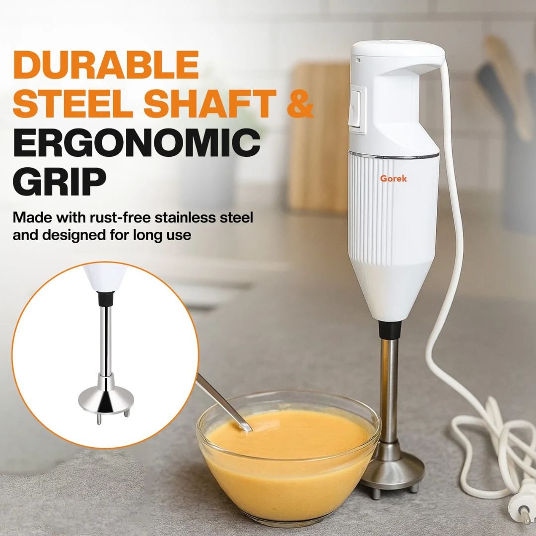 Gorek Tech Hand Blender With Durable Steel Shaft And Ergonomic Grip