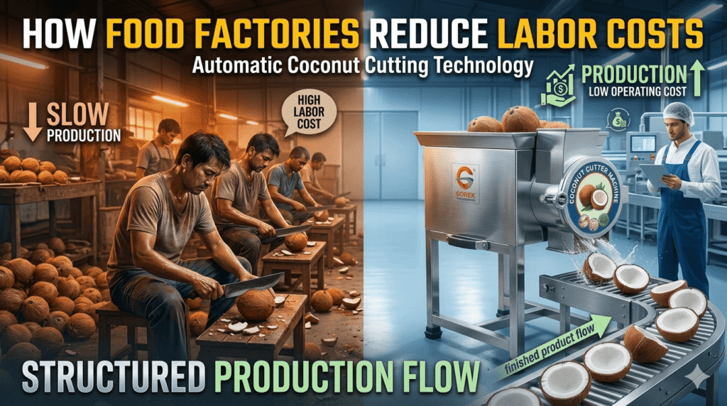 How Food Factories Reduce Labor Costs with Coconut Cutting Machines
